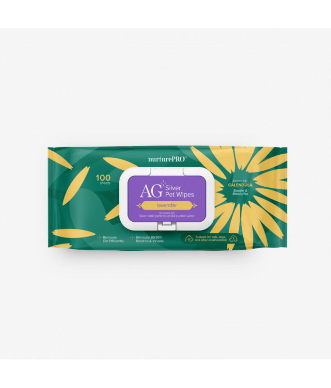 NurturePro AG+ Silver Pet Wet Wipes -Lavender (100 Sheets / Pack)
