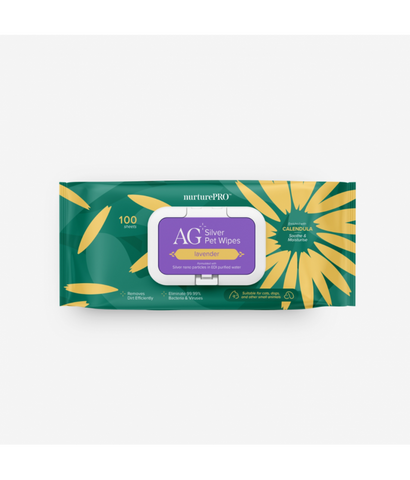 NurturePro AG+ Silver Pet Wet Wipes -Lavender (100 Sheets / Pack)