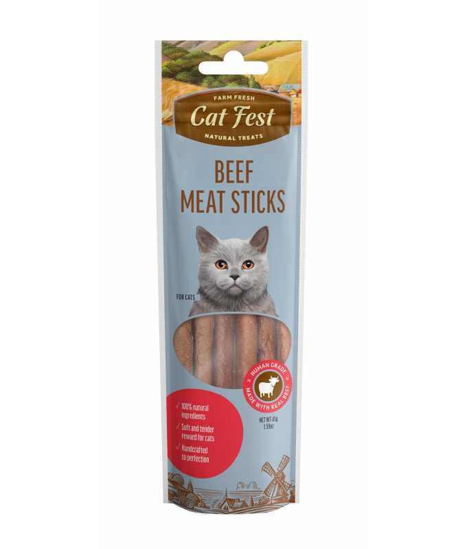 Cat Fest Beef Meat Sticks Cat Treats - 45 g