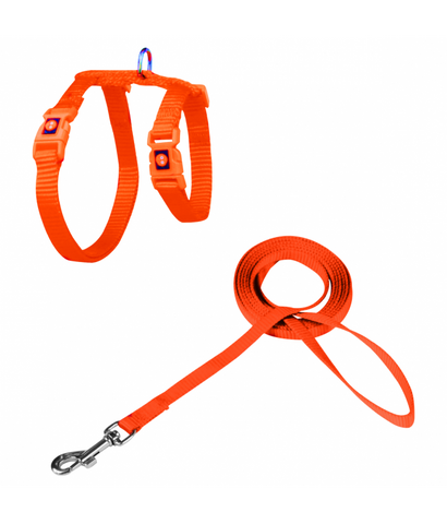 DOCO® Signature Cat Harness + Leash - XS, Color - Safety Orange