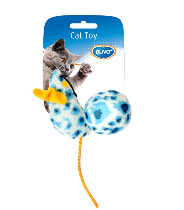 Duvo Assortment Mouse And Ball Leopard Mixed Colors 10 X 4 X 4cm - Cat Toy
