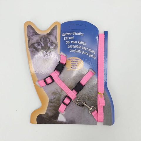 Adjustable Cat Leash With Harness - 1.5 x 120cm - Size M
