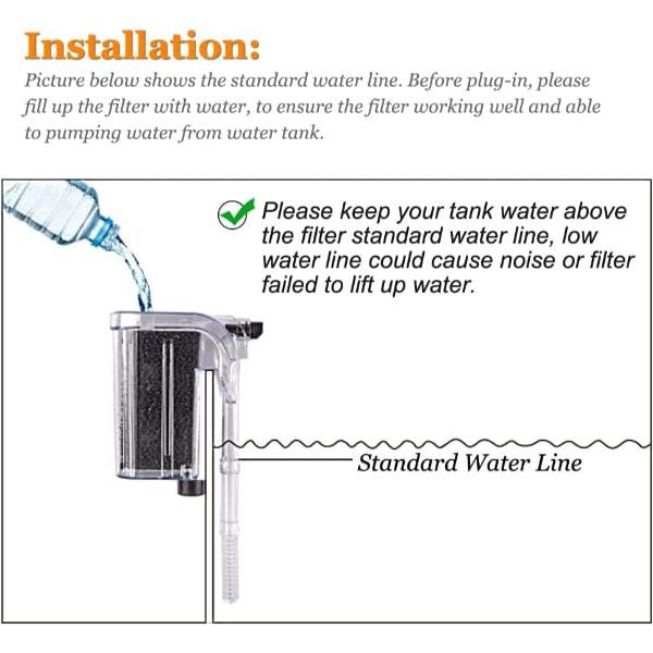 Hang On Filter with skimmer For Nano Tank