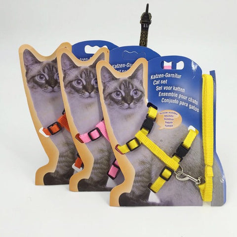 Adjustable Cat Leash With Harness - 1.5 x 120cm - Size M