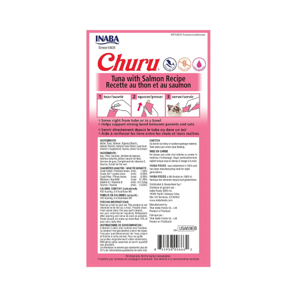 Inaba Churu Tuna with Salmon Recipe 4PCS/Pack